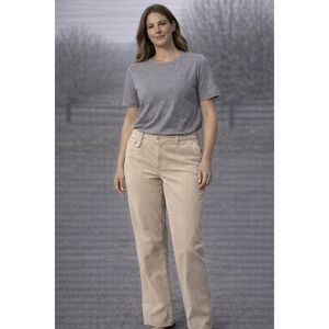 TALBOTS Stretch Corduroy Pants Neutral Classic Fit‎ Women's Size 16 NWT